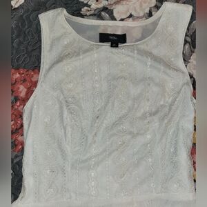 White Lace Sheer Top